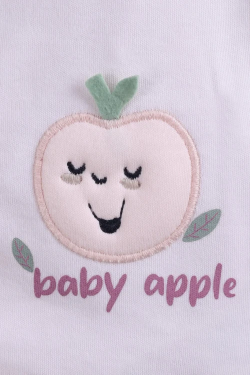 Elma İşlemeli Kız Bebek 5li Set 9004