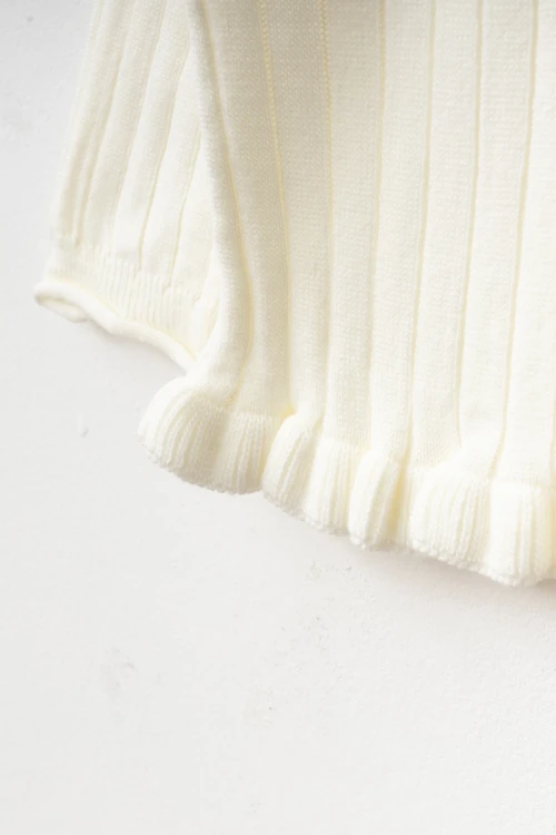 Fırfırlı Düğmeli Triko Takım 4035