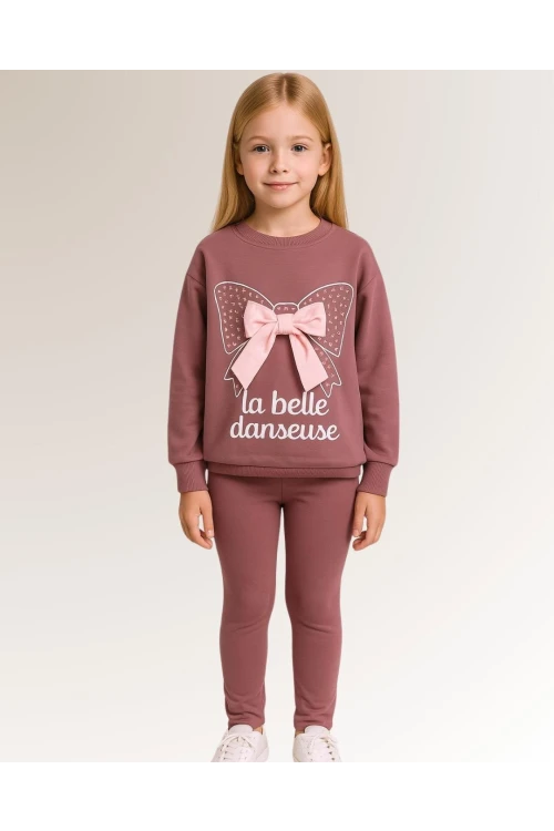 Fiyonk Aksesuarlı Kız Çocuk Takım 20451