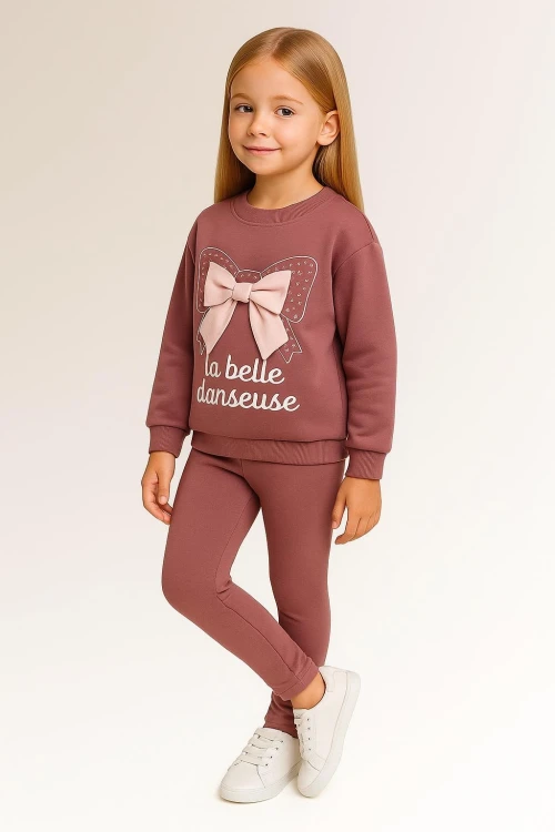 Fiyonk Aksesuarlı Kız Çocuk Takım 20451