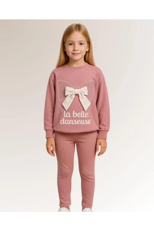 Fiyonk Aksesuarlı Kız Çocuk Takım 20451