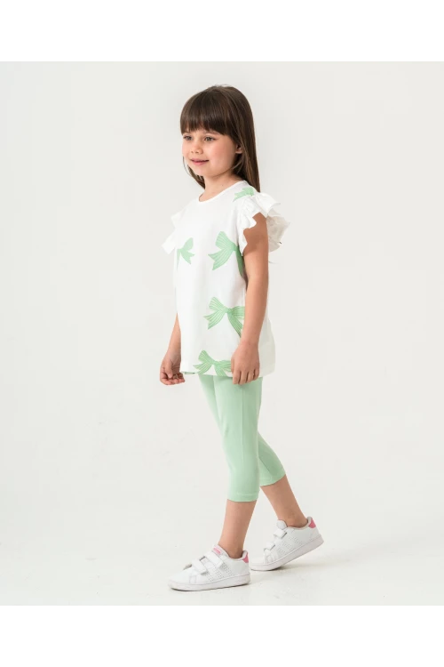 Fiyonk Baskılı Fırfırlı Kız Çocuk Takım 50352