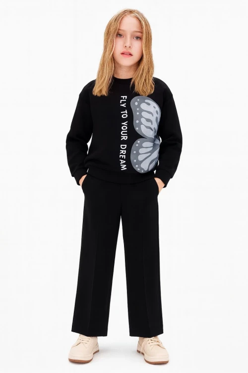 Fly To Kelebek Baskılı Kız Çocuk Takım 20464