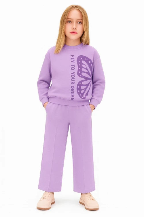 Fly To Kelebek Baskılı Kız Çocuk Takım 20464