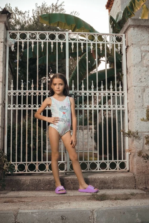 Full Time Baskılı Kız Çocuk Mayo 1102