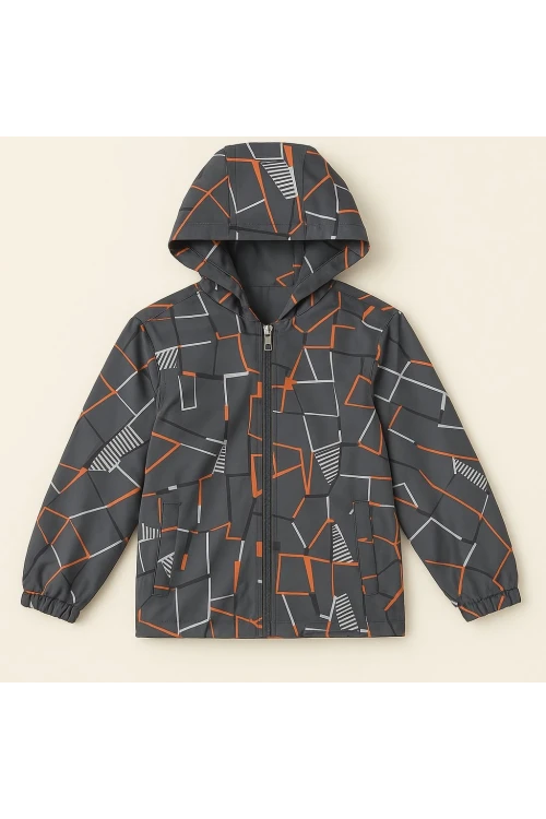 Geometrik Desen Erkek Çocuk Yağmurluk 2903
