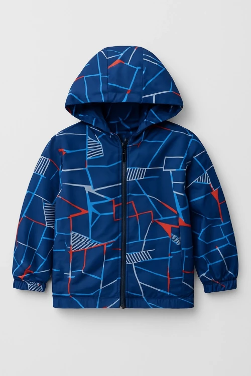 Geometrik Desen Erkek Çocuk Yağmurluk 2958