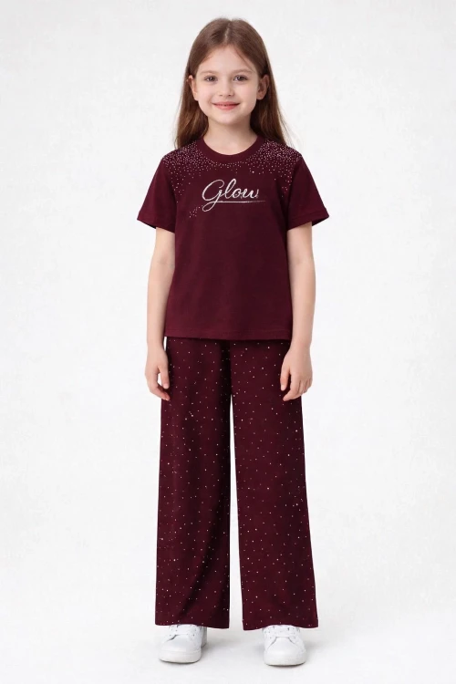 Glow Taşlı Kız Çocuk Takım 30459