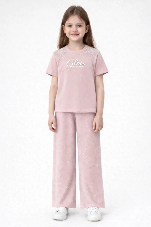 Glow Taşlı Kız Çocuk Takım 30459