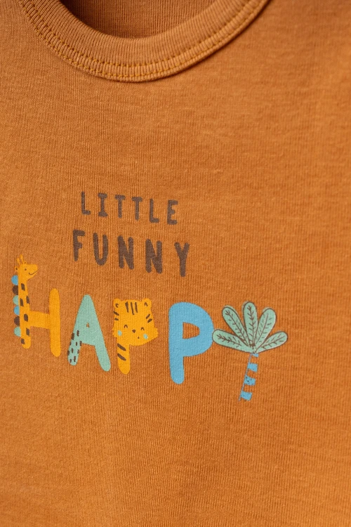 Happy Baskılı 2li  Penye Tulum 1014