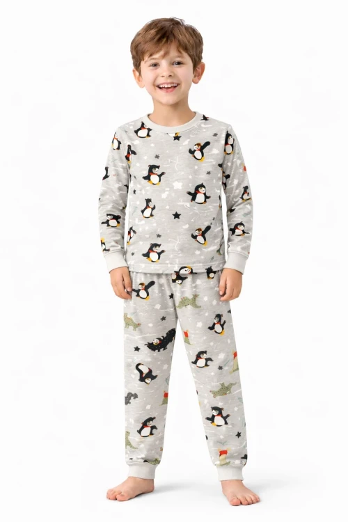 Hayvanlar Desenli Erkek Çocuk Pijama Takımı 51346