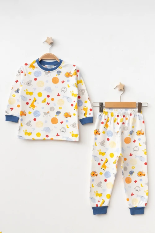 Hayvanlar  Desenli Uzun Kol Pijama Takımı 74161