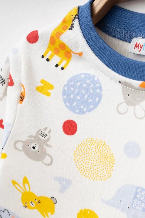 Hayvanlar  Desenli Uzun Kol Pijama Takımı 74161