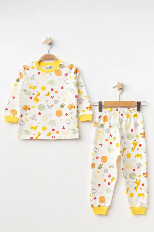 Hayvanlar  Desenli Uzun Kol Pijama Takımı 74161