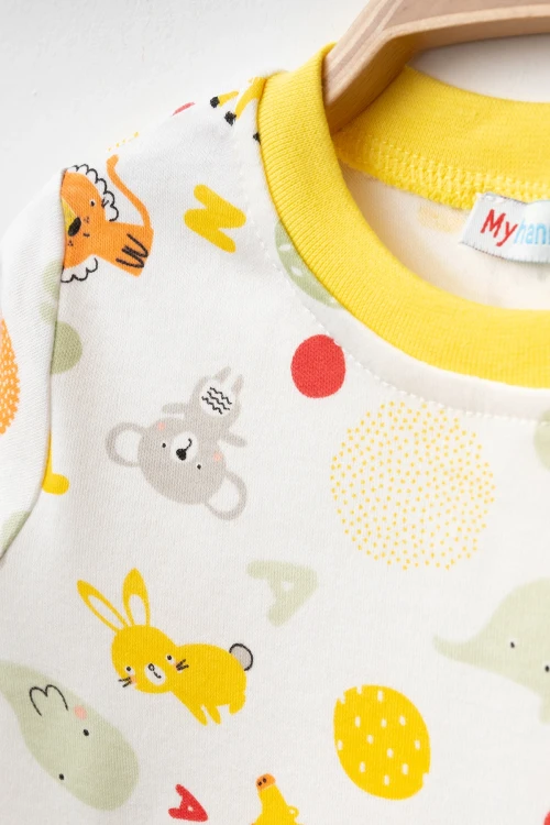 Hayvanlar  Desenli Uzun Kol Pijama Takımı 74161