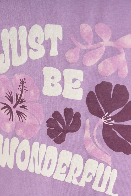 Just Be Baskılı Kız Tişört 50452