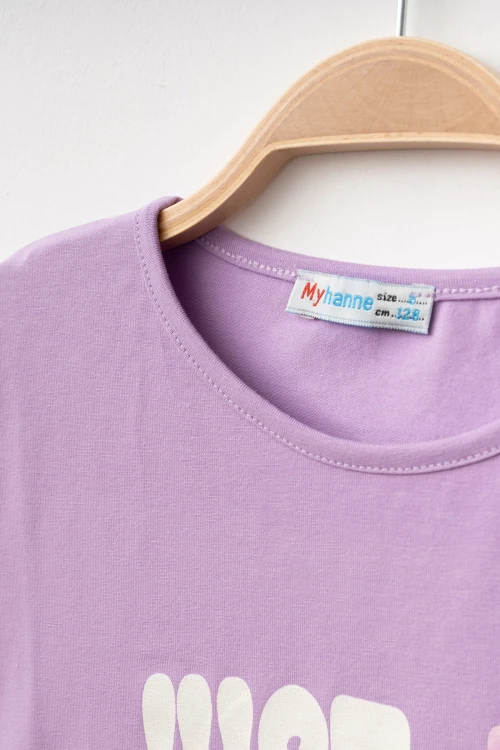 Just Be Baskılı Kız Tişört 50452