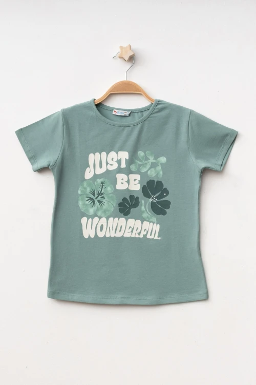 Just Be Baskılı Kız Tişört 50452