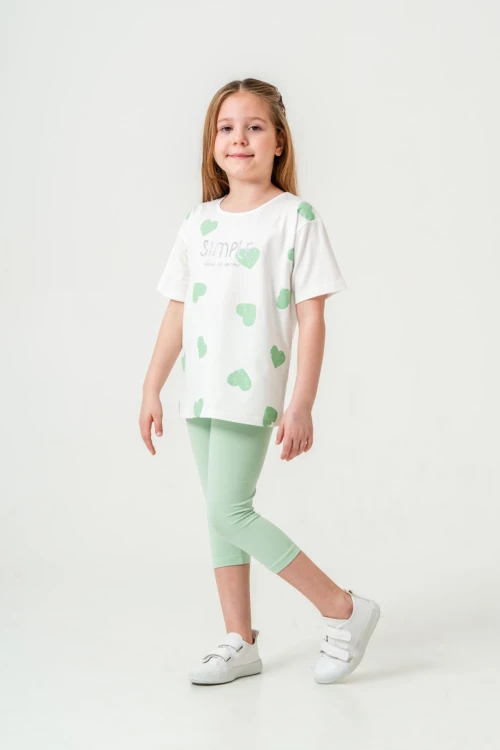 Kalpli Simple Baskılı Kız Bebek Takım 50654