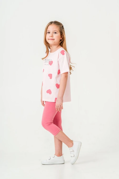 Kalpli Simple Baskılı Kız Bebek Takım 50654