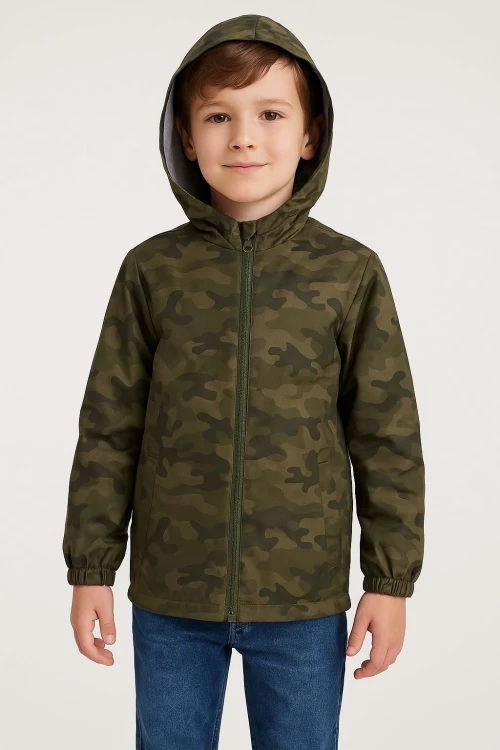 Kamuflaj Desen Erkek Çocuk Yağmurluk 3429