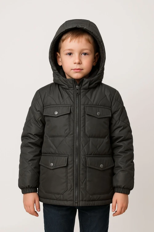Kapşonlu Kışlık Erkek Çocuk Mont 4230