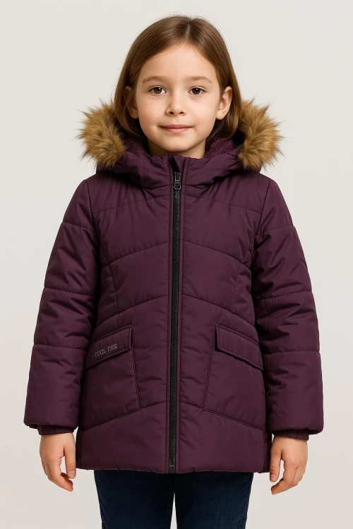 Kapşonlu Kışlık Kız Çocuk Mont 4043