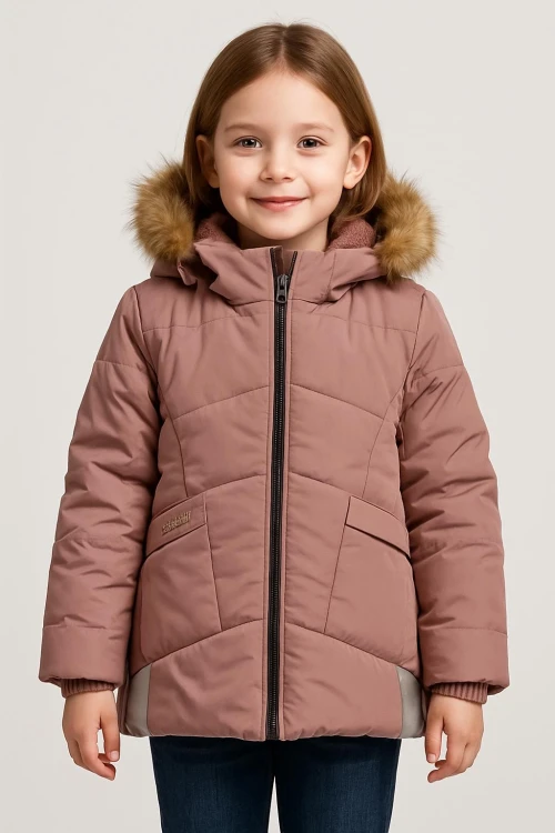 Kapşonlu Kışlık Kız Çocuk Mont 4043