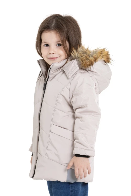 Kapşonlu Kışlık Kız Çocuk Mont 4043
