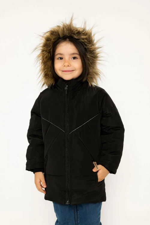 Kapşonlu Kışlık Kız Çocuk Mont 4200