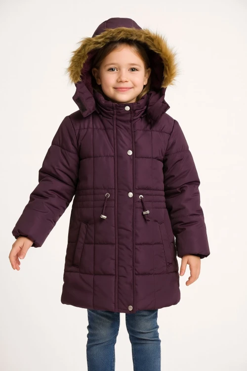 Kapşonlu Kışlık Kız Çocuk Mont 4210
