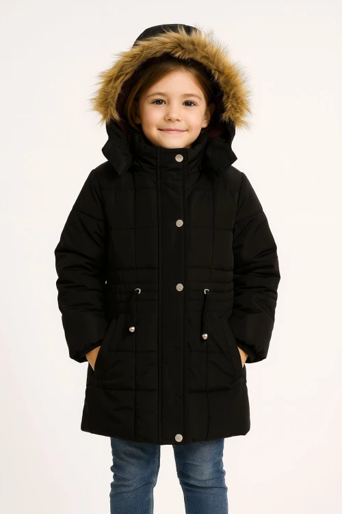 Kapşonlu Kışlık Kız Çocuk Mont 4210
