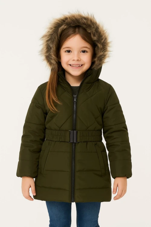 Kapşonlu Kışlık Kız Çocuk Mont 4232