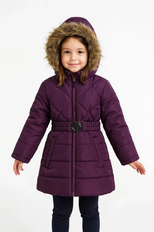 Kapşonlu Kışlık Kız Çocuk Mont 4232