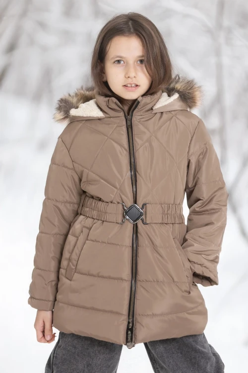 Kapşonlu Kışlık Kız Çocuk Mont 4232