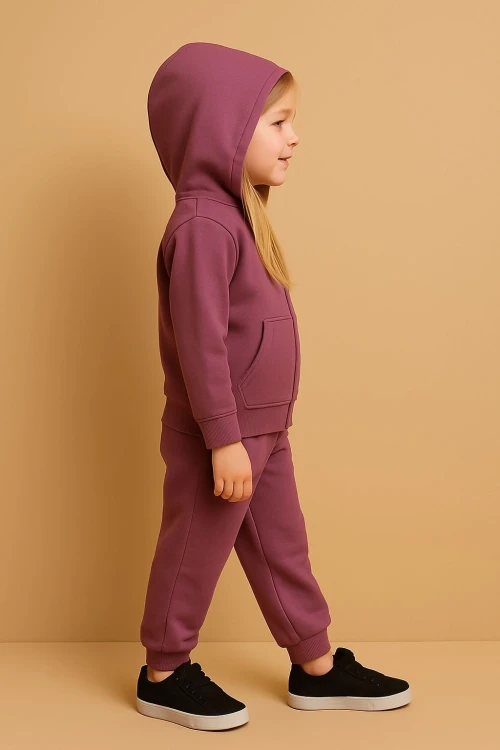 Kapşonlu Kız Çocuk Takım 20411-1