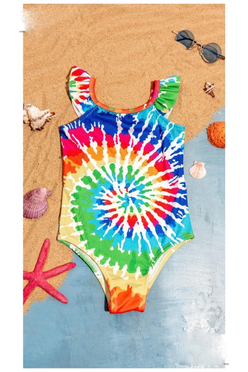 Karışık Baskılı Kız Çocuk Mayo 3251