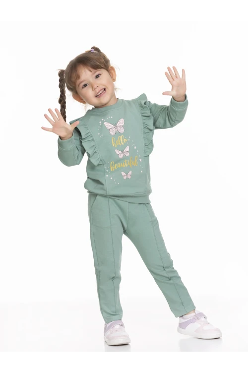 Kelebek Baskılı Fırfırlı Takım 54308-1