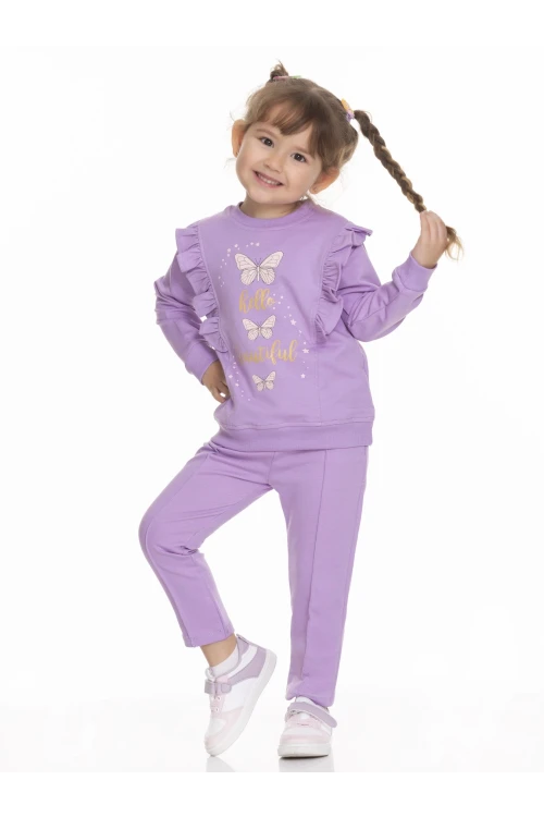 Kelebek Baskılı Fırfırlı Takım 54308-1