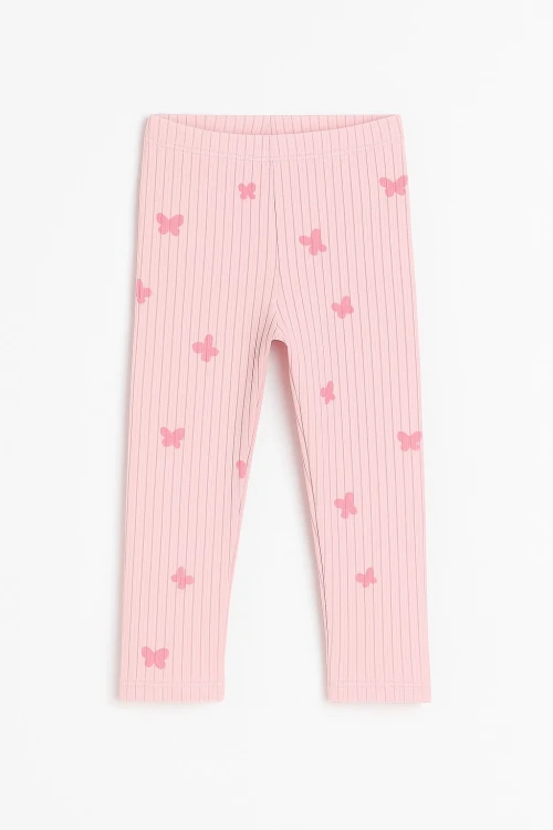 Kelebek Baskılı Kız Çocuk 2li Tayt 20605-2