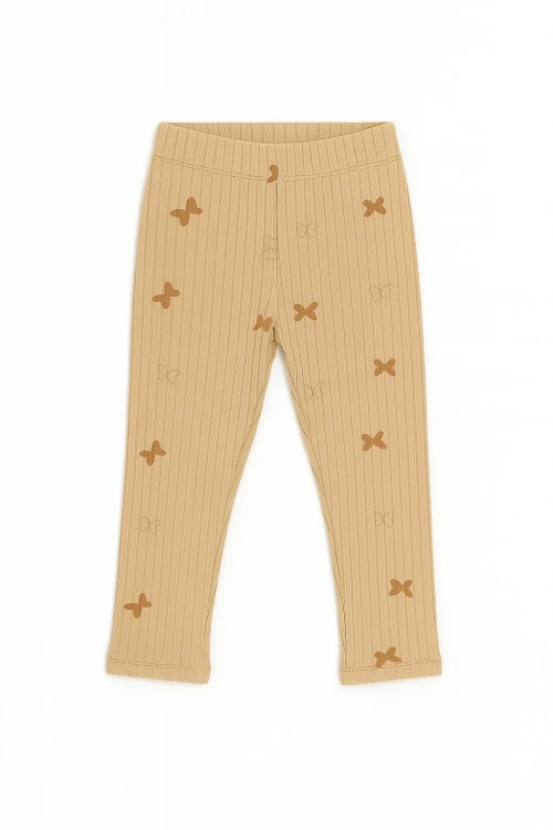 Kelebek Baskılı Kız Çocuk 2li Tayt 20605-2