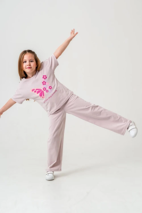 Kelebek Baskılı Kız Çocuk Takım 034