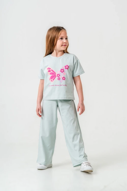 Kelebek Baskılı Kız Çocuk Takım 034