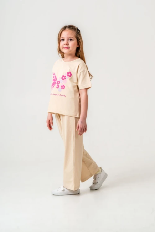 Kelebek Baskılı Kız Çocuk Takım 034