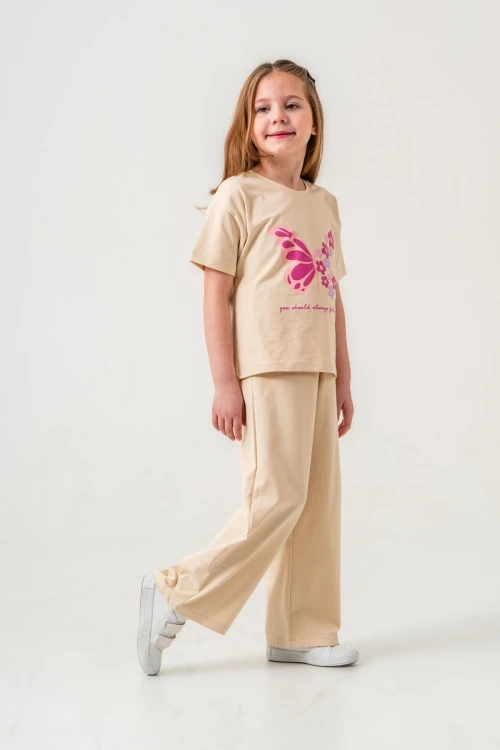 Kelebek Baskılı Kız Çocuk Takım 034