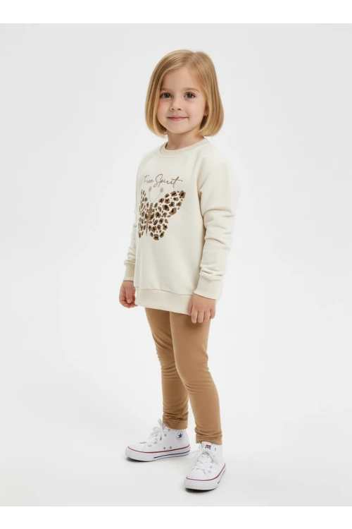 Kelebek Baskılı Kız Çocuk Takım 20458