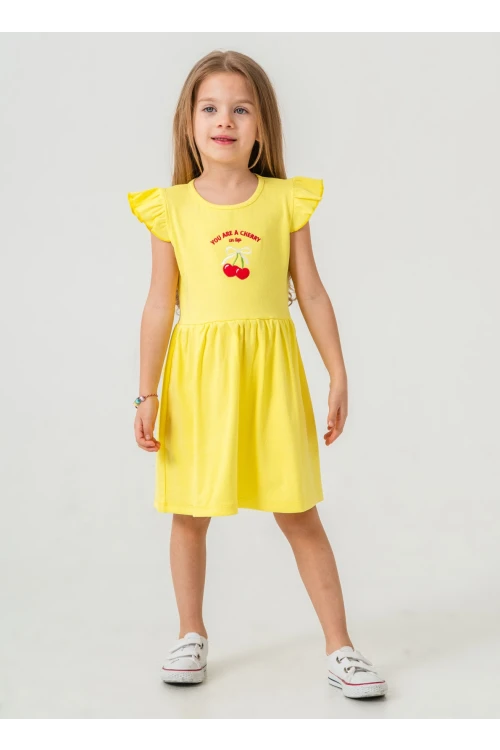 Kiraz Nakışlı Kız Çocuk  Elbise 50772