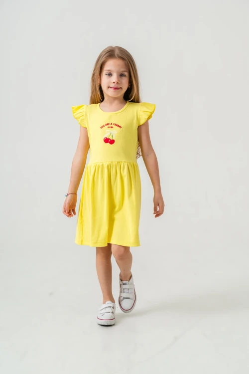 Kiraz Nakışlı Kız Çocuk  Elbise 50772