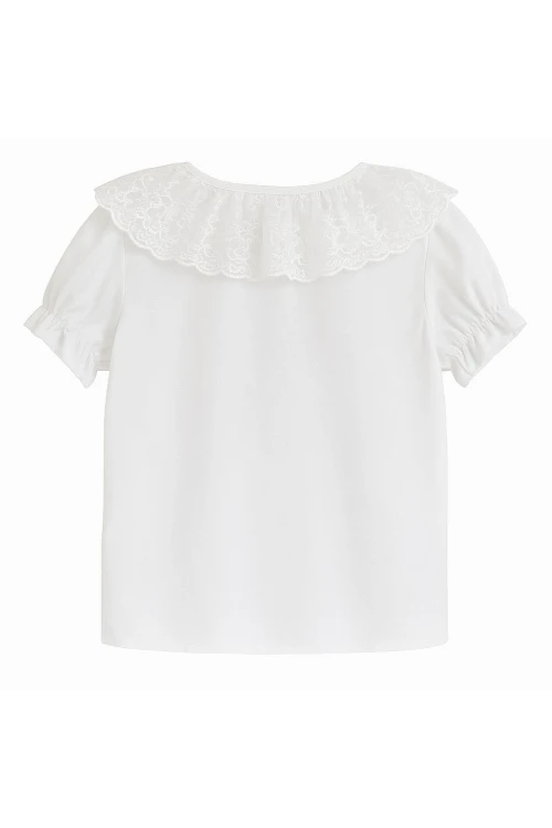 Kısa Kol Düz Kız Çocuk Gömlek 6995