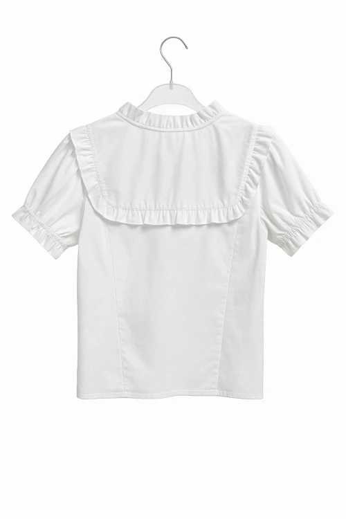 Kısa Kol Düz Kız Çocuk Gömlek 6996